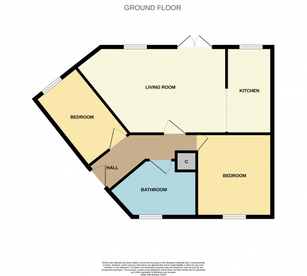 Floor Plan for 2 Bedroom Apartment for Sale in Longleat Walk, Ingleby Barwick, Ingleby Barwick, TS17, 5BZ -  &pound92,000