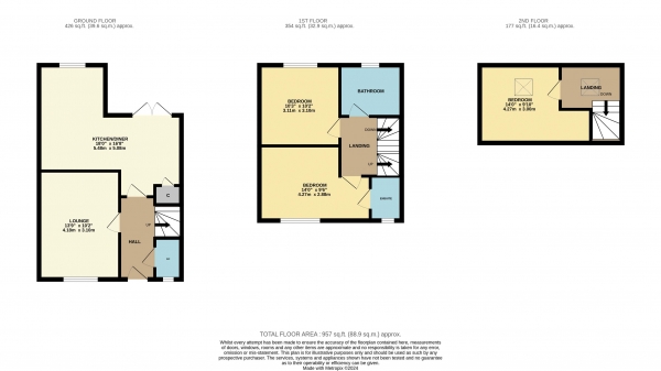 Floor Plan Image for 3 Bedroom Terraced House for Sale in Gladstone Street, Stockton-On-Tees