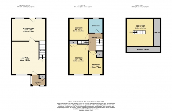 Floor Plan for 3 Bedroom Terraced House for Sale in Leith Walk, Thornaby, Thornaby, TS17, 9HL -  &pound124,500