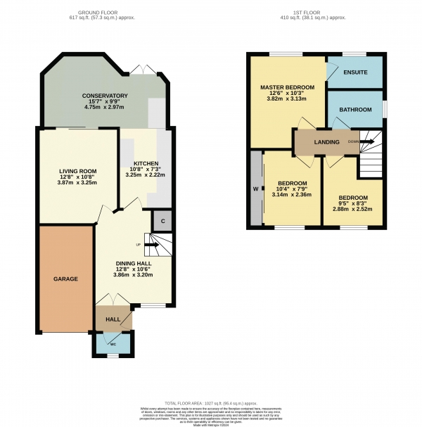 Floor Plan for 3 Bedroom Semi-Detached House for Sale in Broomlee Close, Ingleby Barwick, Ingleby Barwick, TS17, 0FD -  &pound185,000