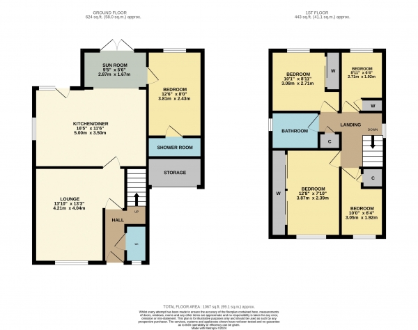 Floor Plan Image for 4 Bedroom Detached House for Sale in Abbots Way, Fairfield