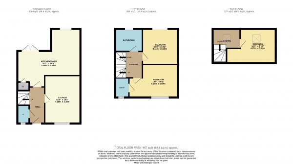 Floor Plan Image for 3 Bedroom Terraced House for Sale in Gladstone Street, Stockton-On-Tees