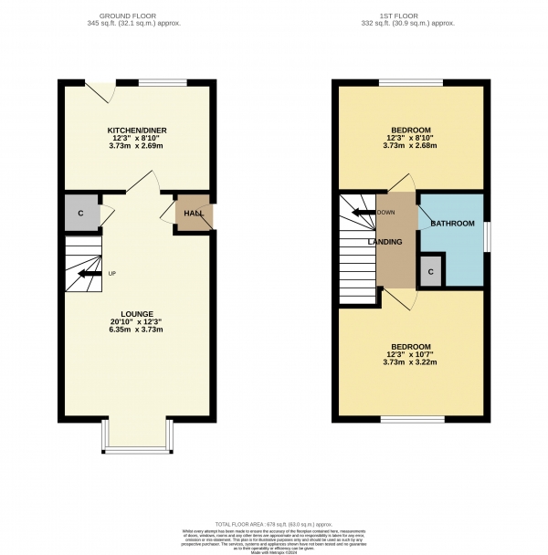 Floor Plan Image for 2 Bedroom Semi-Detached House for Sale in Mastiles Close, Ingleby Barwick