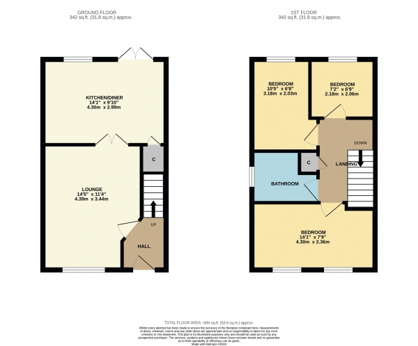 Floor Plan Image for 3 Bedroom Semi-Detached House for Sale in Rochester Court, Ingleby Barwick