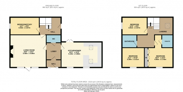 Floor Plan Image for 4 Bedroom Terraced House to Rent in Coatham Stob, Elton