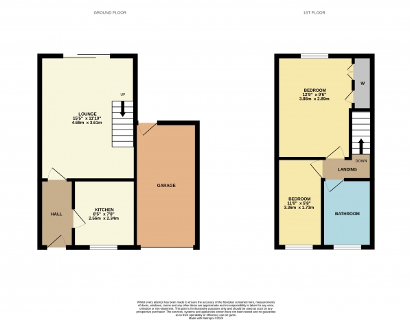 Floor Plan for 2 Bedroom Semi-Detached House for Sale in Langleeford Way, Ingleby Barwick, Ingleby Barwick, TS17, 0FB -  &pound140,000