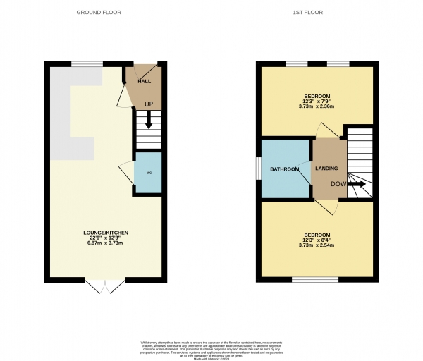 Floor Plan Image for 2 Bedroom Terraced House to Rent in Bourne Morton Drive, Ingleby Barwick