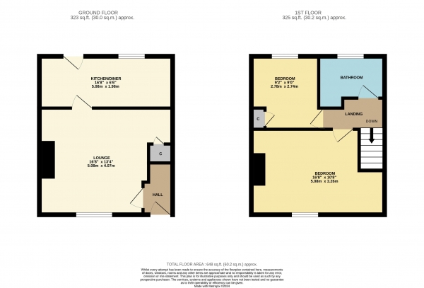 Floor Plan Image for 2 Bedroom Terraced House to Rent in Meldyke Lane, Stainton Village