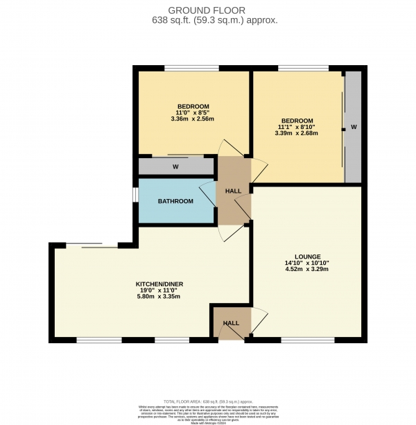 Floor Plan Image for 2 Bedroom Semi-Detached Bungalow for Sale in Carlton Drive, Thornaby