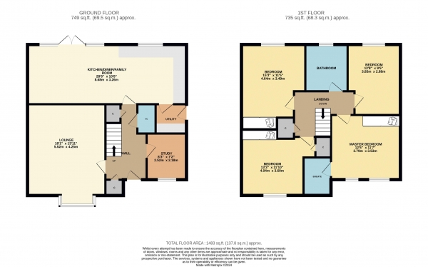 Floor Plan Image for 4 Bedroom Detached House to Rent in Britannia Avenue, Yarm