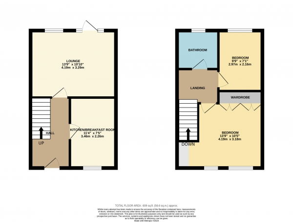 Floor Plan Image for 2 Bedroom Terraced House to Rent in Trecastell, Ingleby Barwick