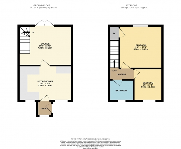 Floor Plan Image for 2 Bedroom Terraced House for Sale in Copse Close, Ingleby Barwick