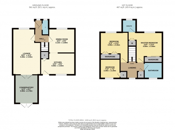 Floor Plan Image for 3 Bedroom Detached House for Sale in Langleeford Way, Ingleby Barwick