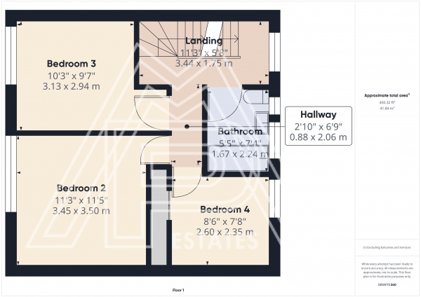 Floor Plan for 4 Bedroom Terraced House for Sale in Daiglen Drive, South Ockendon, RM15, 5AJ -  &pound475,000