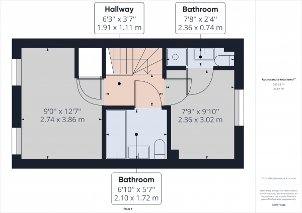 Floor Plan Image for 2 Bedroom Terraced House to Rent in Brookfield Drive, Stanford-Le-Hope