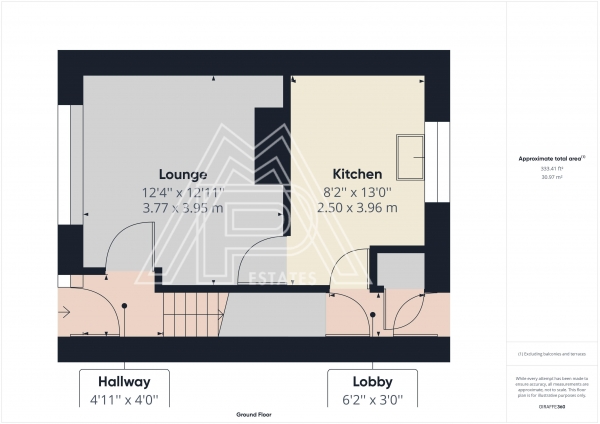 Floor Plan Image for 2 Bedroom Terraced House for Sale in Bovey Way, South Ockendon