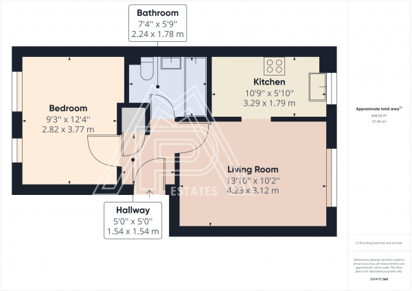 Floor Plan Image for 1 Bedroom Apartment for Sale in Danbury Crescent, South Ockendon