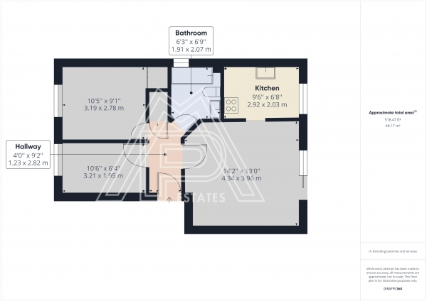 Floor Plan Image for 2 Bedroom Flat for Sale in Palliser Drive, Rainham