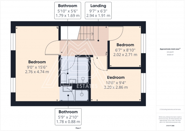 Floor Plan Image for 4 Bedroom Terraced House for Sale in Orchard Road, South Ockendon