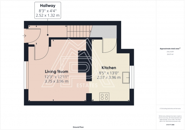 Floor Plan Image for 2 Bedroom Terraced House for Sale in Kennet Green, South Ockendon