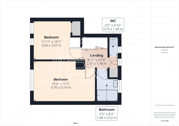 Floor Plan Image for 2 Bedroom Terraced House for Sale in Kennet Green, South Ockendon