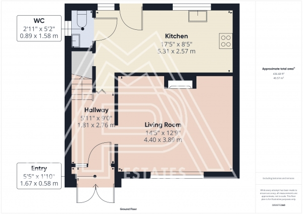 Floor Plan Image for 3 Bedroom End of Terrace House for Sale in Usk Road, South Ockendon