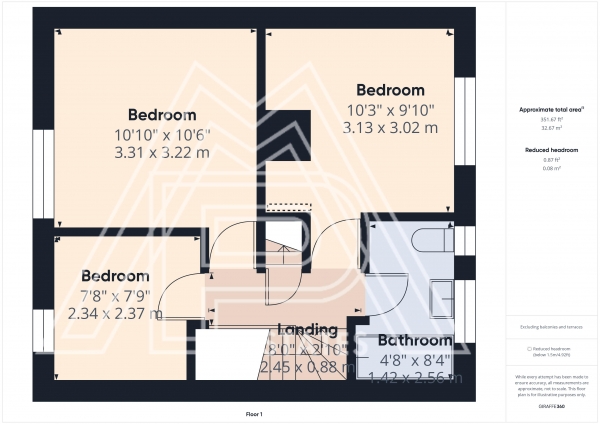 Floor Plan Image for 3 Bedroom Terraced House for Sale in Bovey Way, South Ockendon