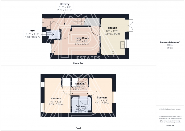 Floor Plan Image for 2 Bedroom Property for Sale in Belhouse Avenue, Aveley, Essex