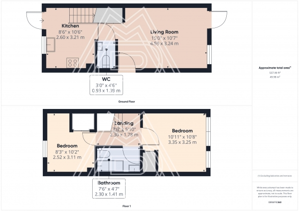 Floor Plan Image for 2 Bedroom Terraced House for Sale in Cornwall Gate, Purfleet-On-Thames