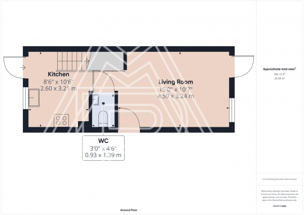 Floor Plan Image for 2 Bedroom Terraced House for Sale in Cornwall Gate, Purfleet-On-Thames