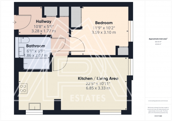 Floor Plan Image for 1 Bedroom Flat for Sale in Windstar Drive, South Ockendon