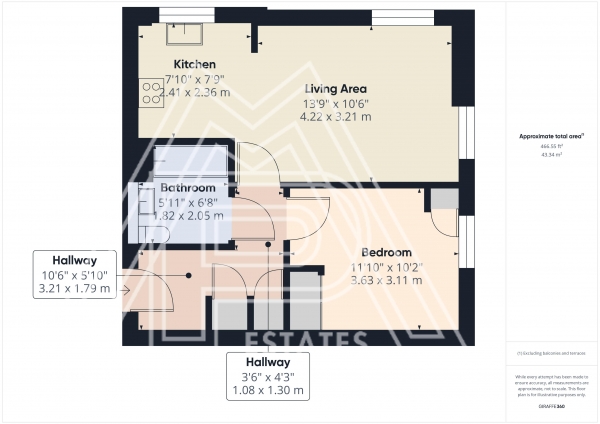 Floor Plan Image for 1 Bedroom Flat for Sale in Windstar Drive, South Ockendon