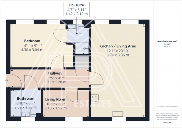 Floor Plan Image for 2 Bedroom Flat for Sale in Torino Way, South Ockendon