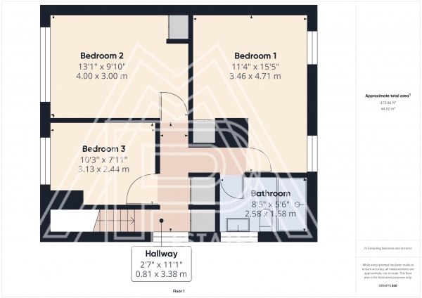 Floor Plan for 3 Bedroom Semi-Detached House for Sale in Gatehope Drive, South Ockendon, RM15, 5HX - Guide Price &pound385,000