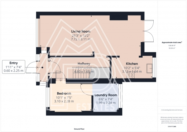 Floor Plan for 3 Bedroom Semi-Detached House for Sale in Stanford Gardens, South Ockendon, Aveley, RM15, 4BU - Guide Price &pound380,000