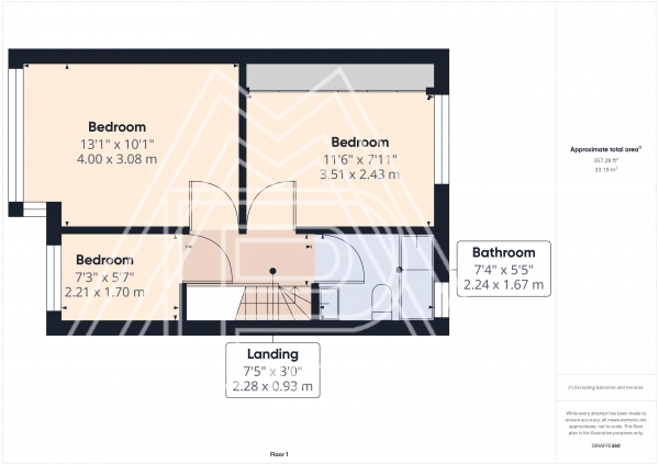 Floor Plan for 3 Bedroom Semi-Detached House for Sale in Stanford Gardens, South Ockendon, Aveley, RM15, 4BU - Guide Price &pound380,000