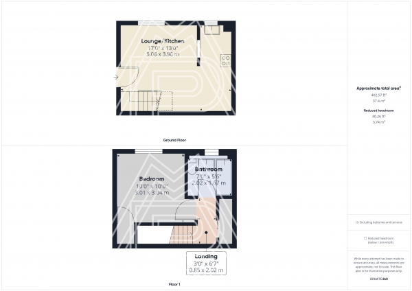 Floor Plan Image for 1 Bedroom End of Terrace House for Sale in Kipling Avenue, Tilbury