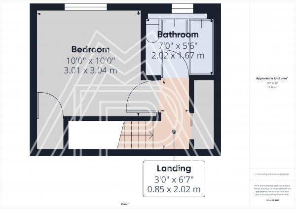 Floor Plan Image for 1 Bedroom End of Terrace House for Sale in Kipling Avenue, Tilbury