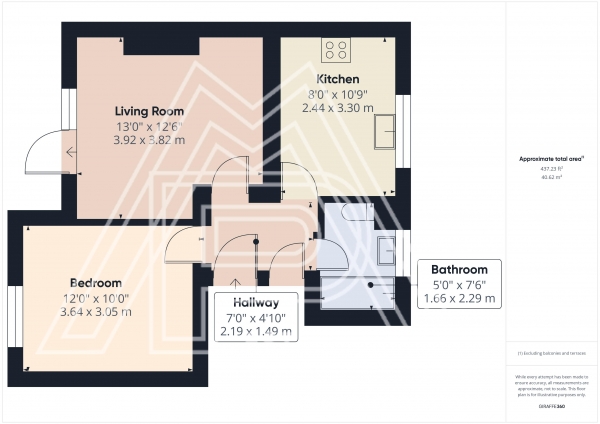 Floor Plan Image for 1 Bedroom Flat for Sale in Galey Green, South Ockendon