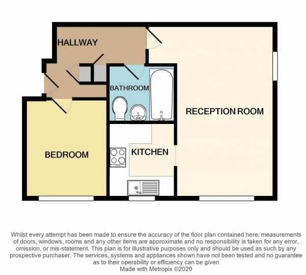 Floor Plan for 1 Bedroom Flat to Rent in Brimfield Road, Purfleet-On-Thames, RM19, 1RQ - £231 pw | £1000 pcm