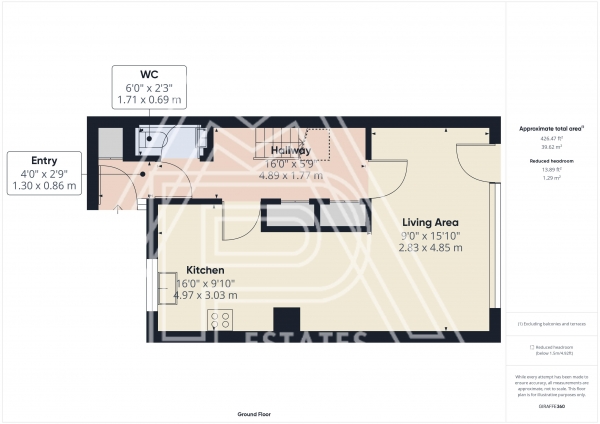 Floor Plan for 3 Bedroom Terraced House for Sale in Orchard Road, South Ockendon, RM15, 6HT - Guide Price &pound300,000