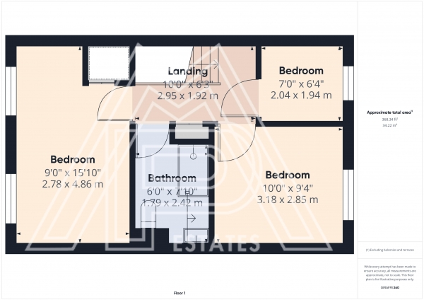 Floor Plan for 3 Bedroom Terraced House for Sale in Orchard Road, South Ockendon, RM15, 6HT - Guide Price &pound300,000