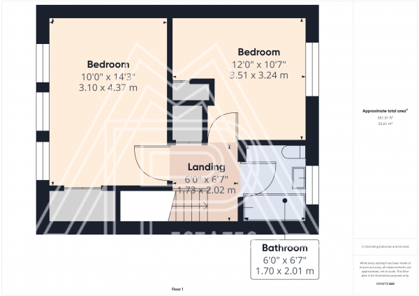 Floor Plan for 2 Bedroom Terraced House for Sale in Cullen Square, South Ockendon, RM15, 6AD - Offers in Excess of &pound340,000