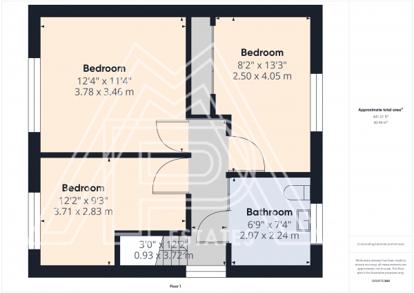 Floor Plan for 3 Bedroom End of Terrace House for Sale in Fortin Way, South Ockendon, RM15, 5NG - Guide Price &pound385,000