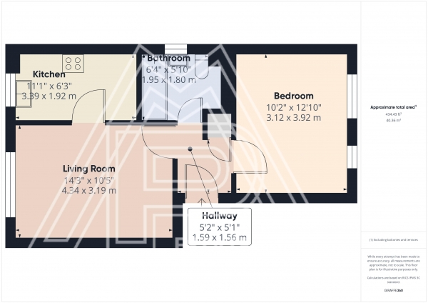 Floor Plan Image for 1 Bedroom Apartment for Sale in Danbury Crescent, South Ockendon