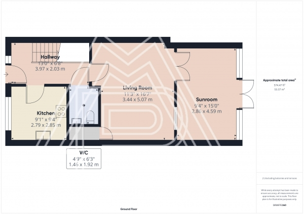 Floor Plan Image for 3 Bedroom Terraced House for Sale in Bumpstead Mead, South Ockendon