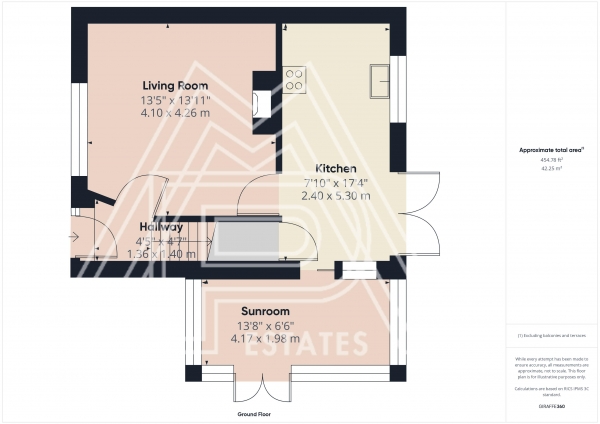 Floor Plan for 2 Bedroom End of Terrace House for Sale in Cullen Square, South Ockendon, RM15, 6AD - Fixed Price &pound385,000