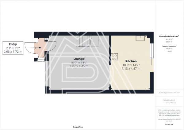 Floor Plan for 3 Bedroom Terraced House for Sale in Mill Road, South Ockendon, Aveley, RM15, 4SJ - Guide Price &pound325,000