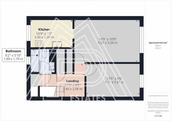 Floor Plan Image for 1 Bedroom Flat to Rent in Dale Close, South Ockendon