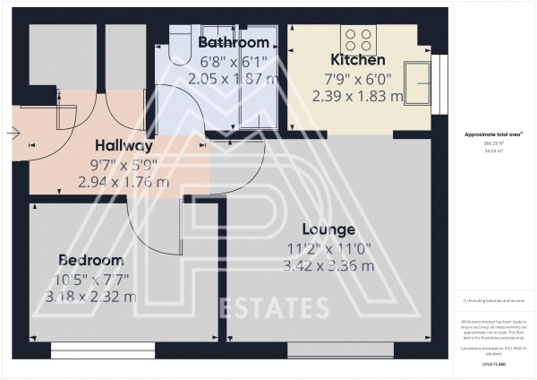 Floor Plan Image for 1 Bedroom Flat for Sale in Brimfield Road, Purfleet-On-Thames